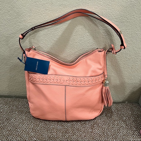 NWT Cole Haan Coral Genuine Leather Lacey Shoulder Crossbody Handbag Boho Casual - Picture 12 of 12
